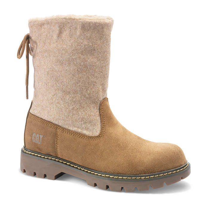 caterpillar fur boots