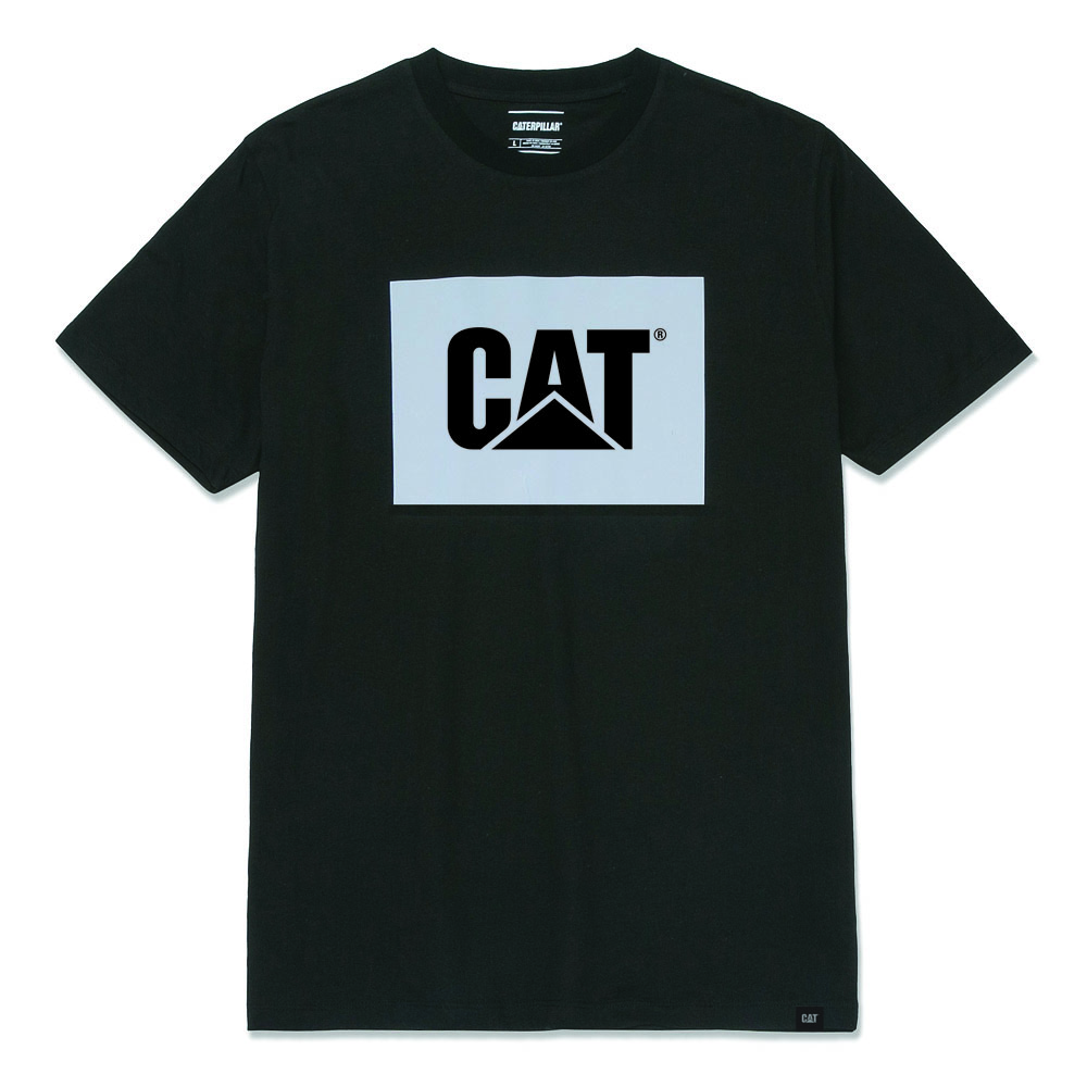 Advanced reflective logo tee - Pitch black - Ca - tops - CAT Footwear