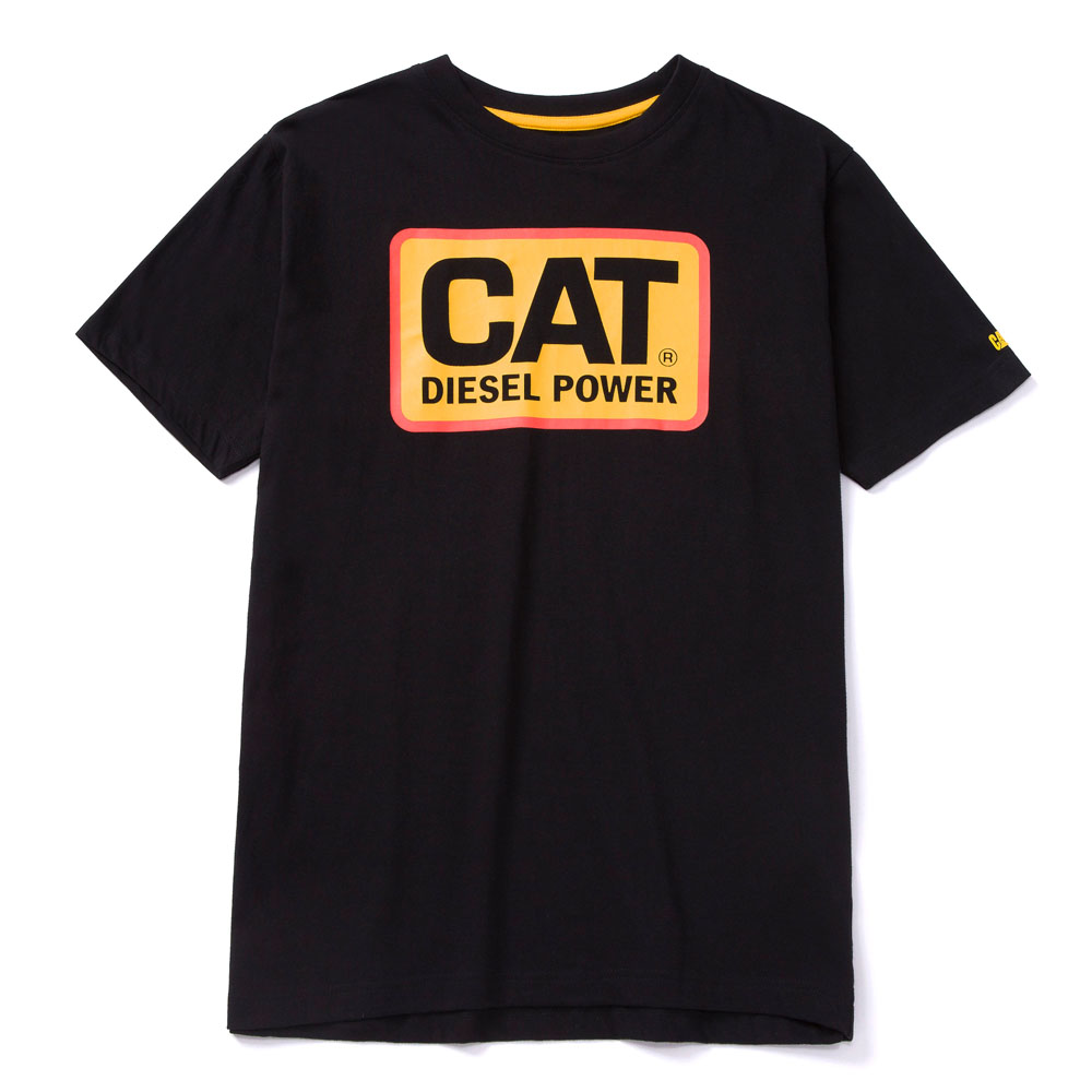 Diesel power tee - Black-orange - Cw - tops - CAT Footwear